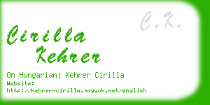 cirilla kehrer business card
